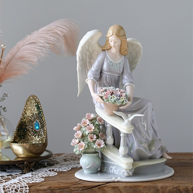 天使置物、エンジェル人形、天使雑貨グッズ、女神天使、螺旋階段の 